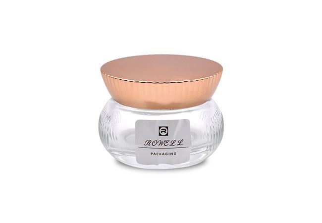 Golden Cap Glass Cream Jar